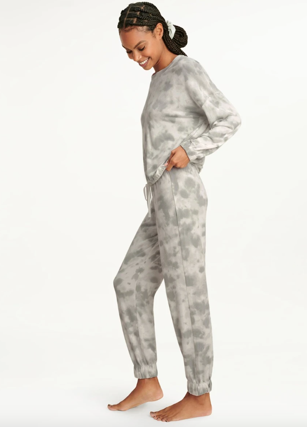 Nora Long Sleeve Pant Set and Pony Tail