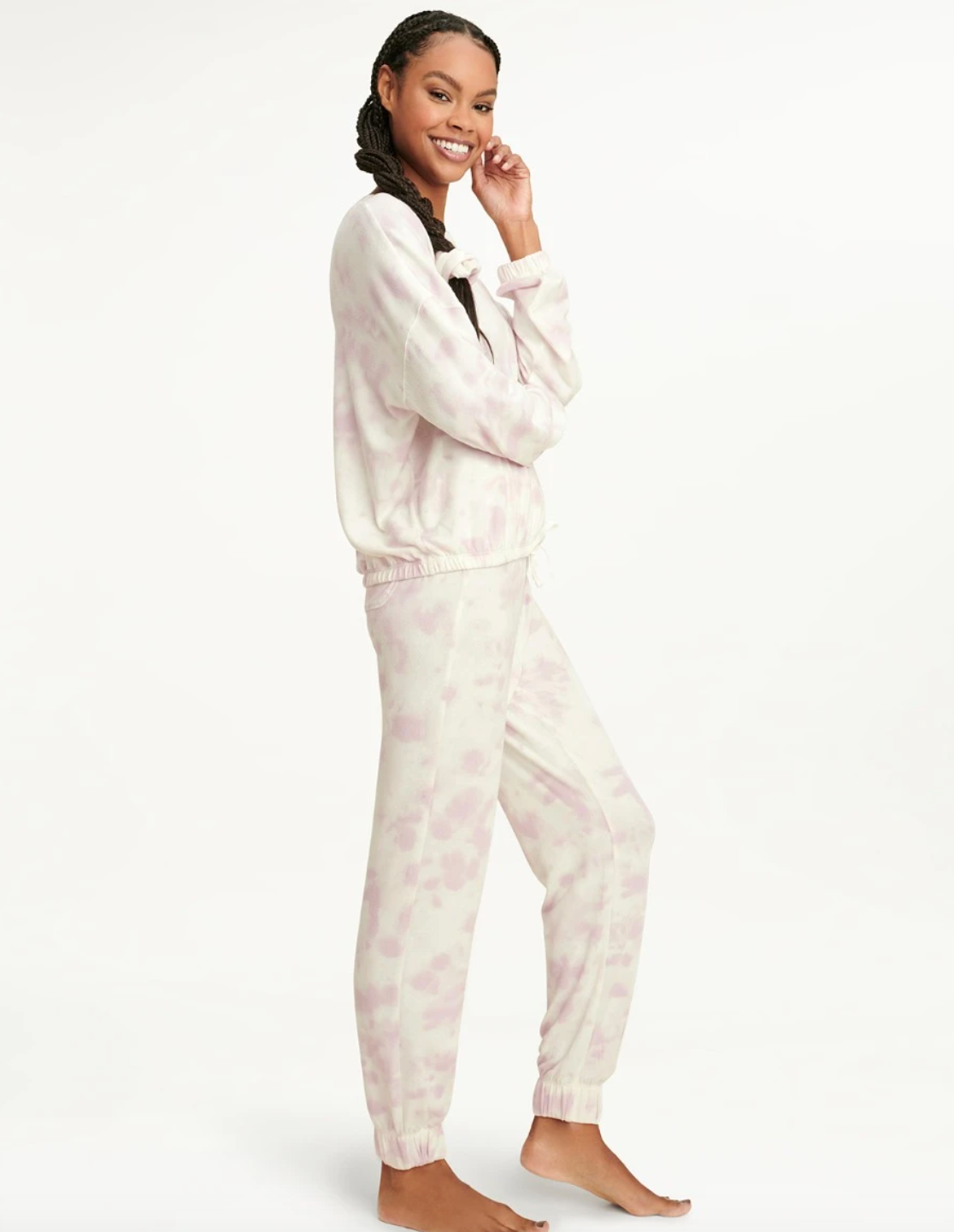 Nora Long Sleeve Pant Set and Pony Tail