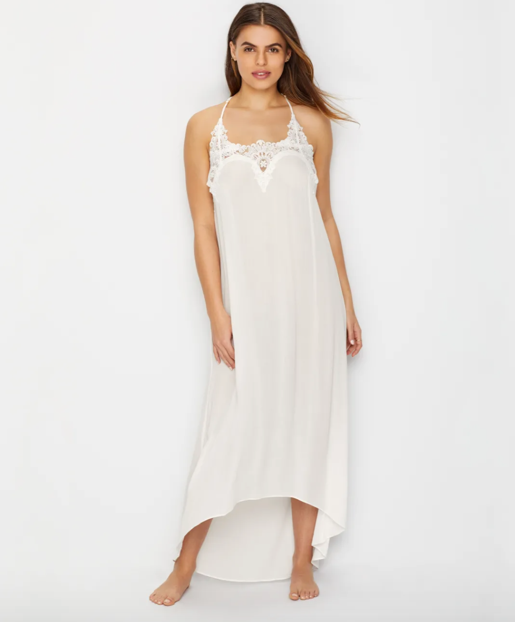 Luela Crinkle Robe and Gown In Ivory