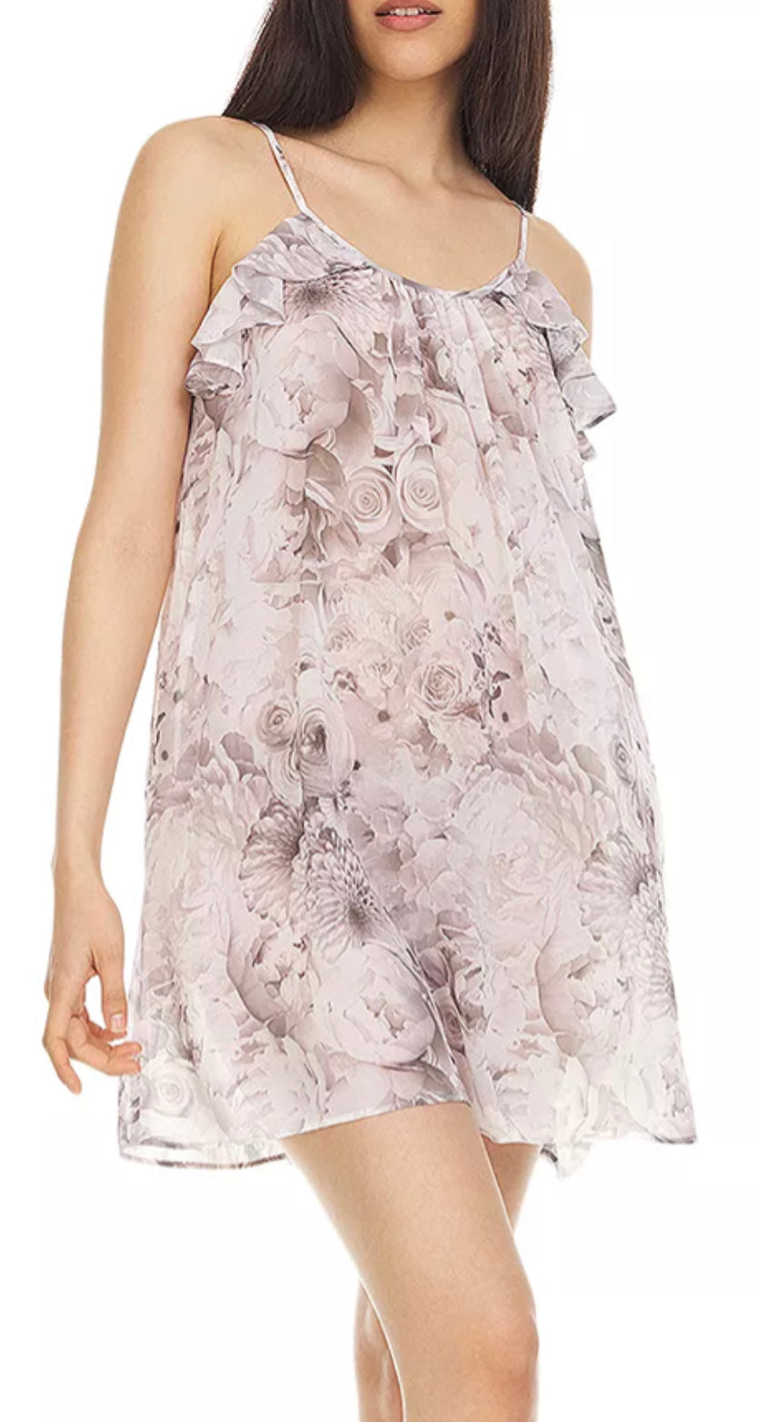 Princess floral chiffon chemise and robe
