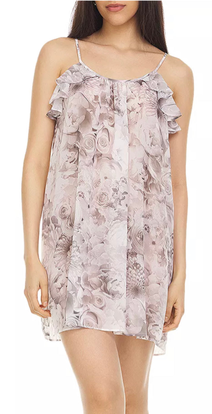 Princess floral chiffon chemise and robe