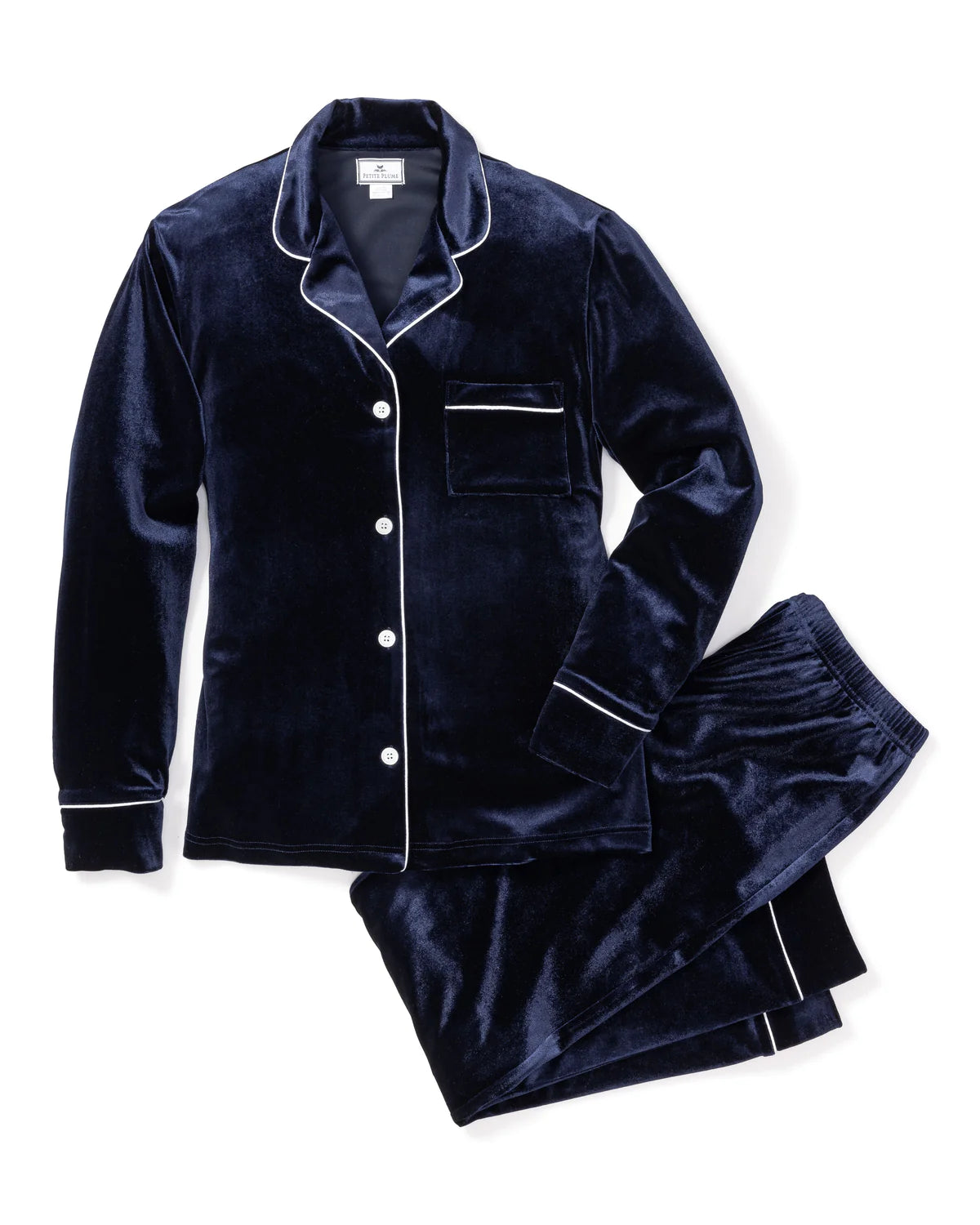 Navy Velour Pajama Set