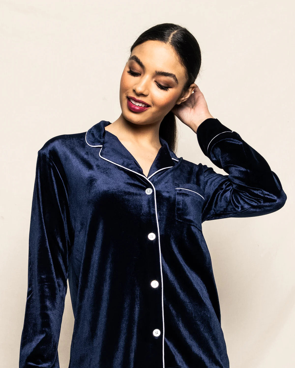 Navy Velour Pajama Set