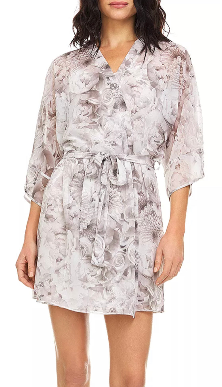 Princess floral chiffon chemise and robe