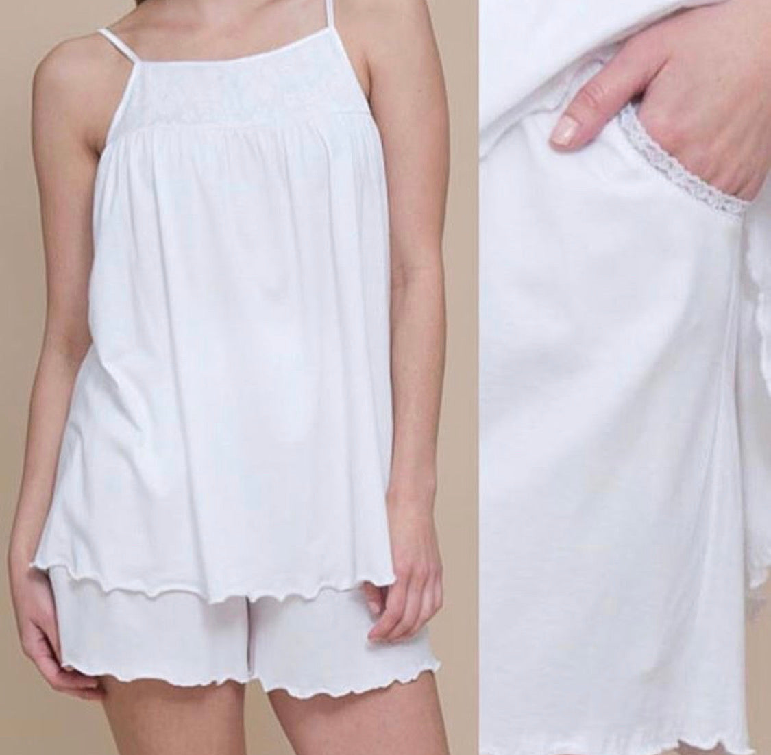 Cotn short set (black or white)