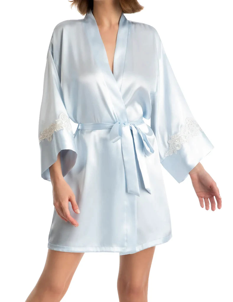 OPHELIA Chemise and robe in Silver Blue