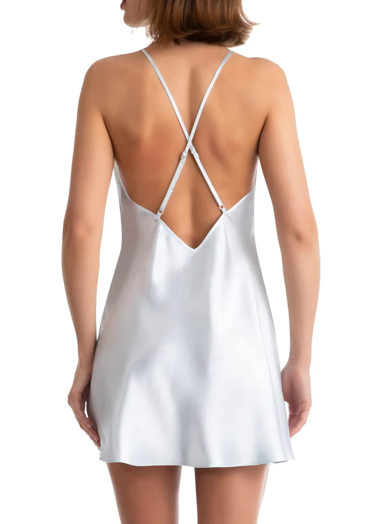 OPHELIA Chemise and robe in Silver Blue