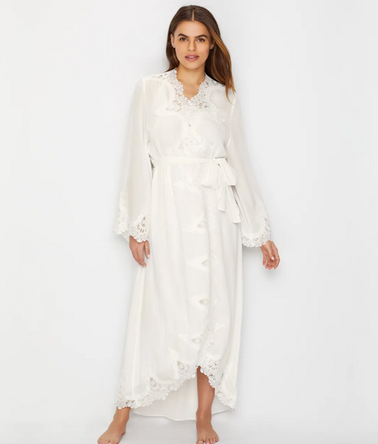 Luela Crinkle Robe and Gown In Ivory