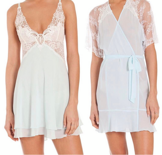 Pale blue chemise and robe (other robe)