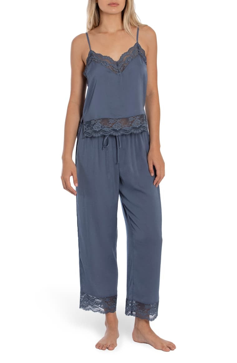 Satin and lace comfy pant