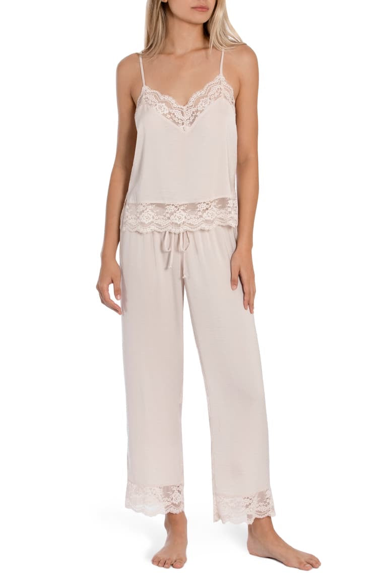 Satin and lace comfy pant